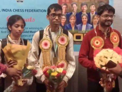 R Praggnanandhaa And R Vaishali Receive A Warm Welcome At Chennai Airport