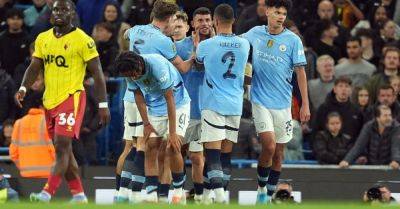 Jack Grealish - Kyle Walker - Ryan Porteous - Pep Guardiola - Phil Foden - John Stones - James Macatee - Tom Ince - Matheus Nunes - Jeremy Doku - Etihad Stadium - Much-changed Manchester City see off Watford in Carabao Cup - breakingnews.ie