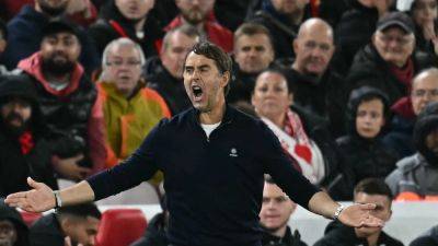 West Ham boss Julen Lopetegui injures calf in anger over referee decisions at Anfield