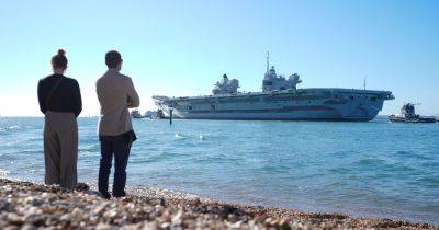 HMS Prince of Wales leaves Portsmouth ahead of major exercises