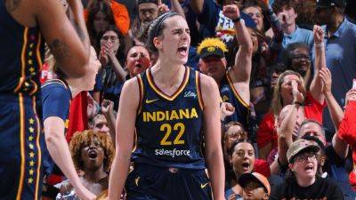 Caitlin Clark - Caitlin Clark's 2nd triple-double propels Fever to fifth straight win - ESPN - espn.com - New York - Los Angeles - state Indiana - state Iowa