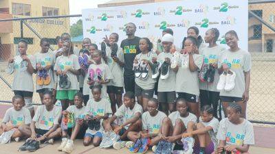 BALL extends campaign to Ijora, donates basketball shoes to female players