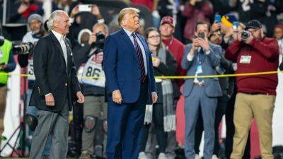 Urban Meyer - Trump - DNC fly anti-Trump banners over college football games in key swing states as Harris slips in polls - foxnews.com - Georgia - state Wisconsin - state Michigan - state Pennsylvania - state Ohio - county Davis - county Warren