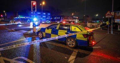 Huge cordon in place on main road as moped left crushed in crash