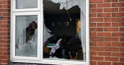 "It sounded like gunshots and my children were screaming... I looked up and the window had completely gone"