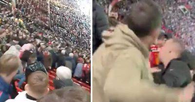 Rangers fans caught fighting in Old Trafford chaos after getting tickets in Manchester United end - manchestereveningnews.co.uk