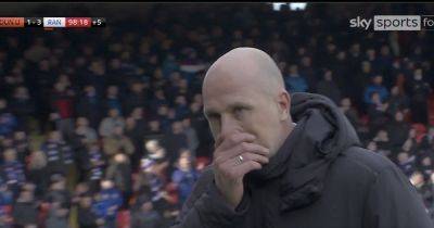 Dundee United - Don Robertson - Nick Walsh - Clement erupts with Rangers touchline rage over Diomande's red as Sky Sports host puts it back on prickly boss - dailyrecord.co.uk - Belgium - Scotland - Ivory Coast - county Robertson