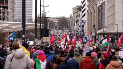 Thousands march on streets of Brussels demanding permanent ceasefire in Gaza