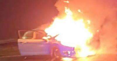 Three casualties in M60 horror crash as car sets on fire - manchestereveningnews.co.uk