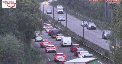Live updates as road closure just off M4 near Newport causes significant delays