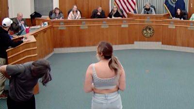 Maine school board meeting sees women undress in protest of trans athletes in girls sports, a growing trend - foxnews.com - state California - state Maine