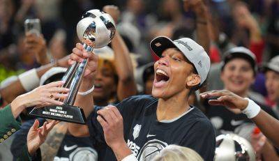 WNBA's A'ja Wilson shares heartfelt message for NBA star Bam Adebayo at Aces title celebration