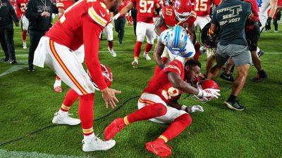 Patrick Mahomes - Charlie Riedel - Ed Zurga - Nick Wright - Lions' Brian Branch snubs Patrick Mahomes after loss, sparks brawl with Chiefs wide receiver - foxnews.com - state Missouri - county Patrick