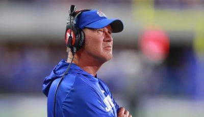 Brett Yormark - Kansas fined $25,000 for coach's 'inaccurate statement' about pocket knife hitting staffer in Texas Tech game - foxnews.com - state Texas - state Kansas - county Fresno