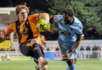 Folkestone Invicta boss Jay Saunders reacts to dramatic 2-2 Isthmian Premier draw against Dulwich Hamlet in Cheriton Road comeback on new 3G pitch