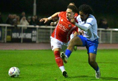 Ebbsfleet United manager Josh Wright reacts to 3-1 National League South defeat at Enfield Town
