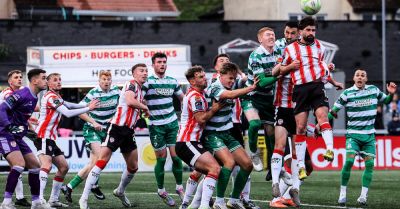 Derry City beat Shamrock Rovers to put title celebrations on hold for Dublin side