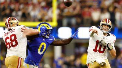 Nick Bosa - Kyle Shanahan - Bay - George Kittle - Brock Purdy - Brandon Aiyuk - Niners' Mac Jones beats odds, lets it fly in OT win over Rams - ESPN - espn.com - San Francisco - county Eagle - Los Angeles - county Brown - county Cleveland