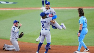 Andres Gimenez - Tyler Glasnow - Enrique Hernandez - Dodgers survive wild finish to force Game 7 of World Series - ESPN - espn.com - Los Angeles - county Centre - county Rogers