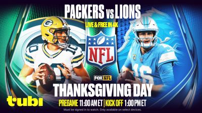 How to Watch Packers vs Lions NFL Thanksgiving Game on Tubi, FOX One