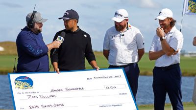 Tommy Fleetwood - Xander Schauffele - Shane Lowry - Mike Ehrmann - Keegan Bradley - Golf star hilariously awarded check for $0 after not cashing in at Skins Game return - foxnews.com - Usa - county Garden - county Palm Beach