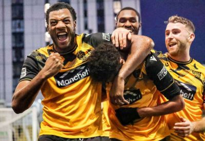 Maidstone United manager George Elokobi praises defender Lexus Beeden following the 1-0 National League South victory over Salisbury