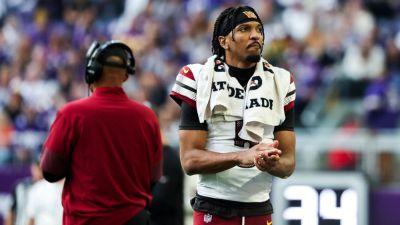Marcus Mariota - Dan Quinn - Jayden Daniels - Commanders' Jayden Daniels out vs. Giants with elbow reinjury - ESPN - espn.com - Washington - New York - county Eagle - state Minnesota