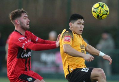 Joe Pigott - Matthew Panting - Jay Saunders - Folkestone Invicta - Isthmian League round-up: Folkestone Invicta make it 11 wins in a row, Chatham Town and Dartford pick up victories; Ashford United lose nine-goal thriller at Three Bridges - kentonline.co.uk