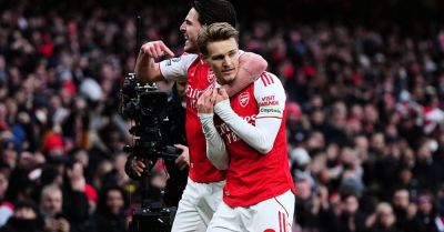 Aston Villa - Mikel Arteta - Declan Rice - Martin Odegaard - David Raya - Viktor Gyokeres - Riccardo Calafiori - Bart Verbruggen - Diego Gómez - Arsenal return to Premier League summit after edgy victory over Brighton - breakingnews.ie