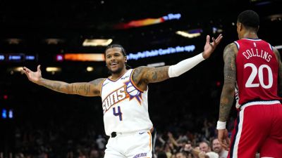 Jalen Green - Mark J.Rebilas - Suns guard's celebration with teammate costs him $25K after dropping f-bomb during live TV interview - foxnews.com - Washington - state Arizona - area District Of Columbia