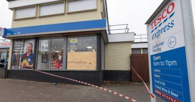 Police descend on Tesco store with area taped off