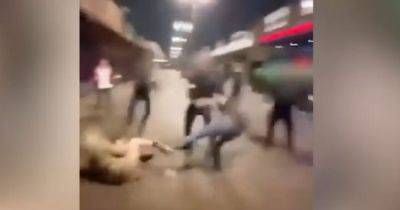 Ugly brawl erupts outside popular nightspot as woman 'dragged down street screaming'
