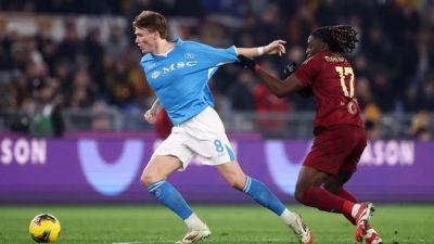Antonio Conte - Leandro Paredes - Scott Mactominay - Leonardo Spinazzola - Juan Jesus - Alex Meret - Napoli held by Roma and miss chance to extend lead at the top - channelnewsasia.com - Italy
