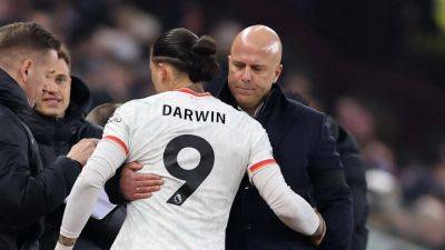 Arne Slot forgives Darwin Nunez his miss against Villa but not the Liverpool striker's workrate