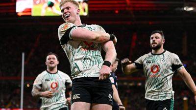 Warren Gatland - Tom Rogers - Garry Ringrose - Jack Conan - Joe Maccarthy - Jamie Osborne - Sam Prendergast - Grand Slam dream alive as Ireland survive Wales scare - rte.ie - France - Scotland - Ireland - county Ellis