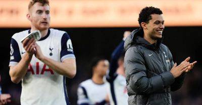 Ange Postecoglou - Brennan Johnson - Djed Spence - Dejan Kulusevski - Guglielmo Vicario - Kieran Mackenna - Tottenham Hotspur - Archie Gray - Jaden Philogene - Liam Delap - Brennan Johnson at the double as Tottenham’s winning run continues - breakingnews.ie - county Johnson - county Suffolk