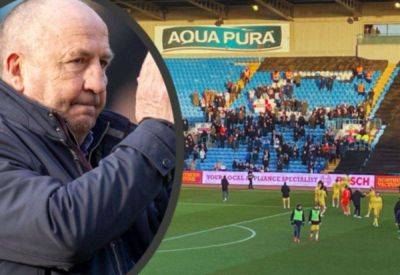 Gillingham manager John Coleman shows appreciation to the 402 away fans at Carlisle United on Saturday