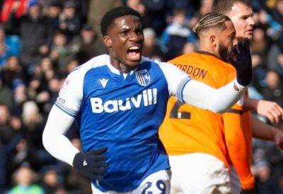 Joe Gbode scored his first league goal on Saturday in Gillingham’s home defeat against Notts County at Priestfield