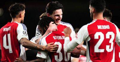 Raheem Sterling - Mikel Arteta - Declan Rice - David Raya - Oleksandr Zinchenko - Ivan Perisic - Emirates Stadium - Peter Bosz - Walter Benítez - Johan Bakayoko - Oleksandr Zinchenko and Declan Rice on target in Arsenal’s draw with PSV - breakingnews.ie