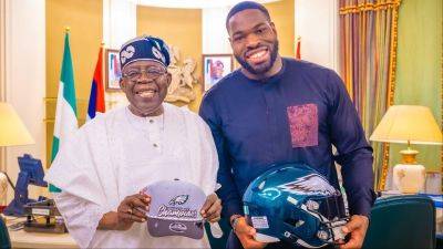 Super Bowl winner Morotoluwa meets Tinubu at Aso Rock