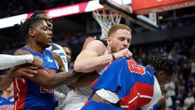 J.B.Bickerstaff - Chris Finch - Abbie Parr - T'Wolves, Pistons players get into scrap during game, leading to multiple ejections - foxnews.com - state Minnesota