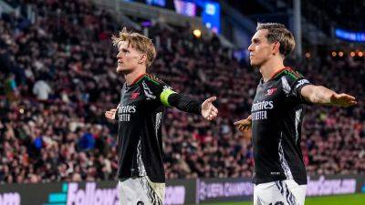 Martin Odegaard - David Raya - Ivan Perisic - Leandro Trossard - Noa Lang - Mikel Merino - Riccardo Calafiori - Ethan Nwaneri - Ismael Saibari - Arsenal unplugged as on-fire Gunners run riot at PSV in last-16 first leg - rte.ie - county Rice