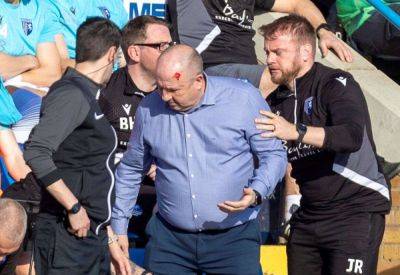 Gillingham manager John Coleman suffers head injury during the team’s win over Bradford City at Priestfield