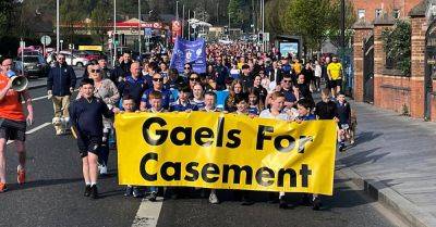 Thousands march to derelict Casement Park to demand its redevelopment