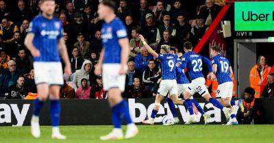 Kalvin Phillips - Andoni Iraola - Alex Scott - Dara Oshea - Afc Bournemouth - Nathan Broadhead - Liam Delap - Leif Davis - Julio Enciso - Nathan Broadhead on target as Ipswich beat Bournemouth for survival lifeline - breakingnews.ie