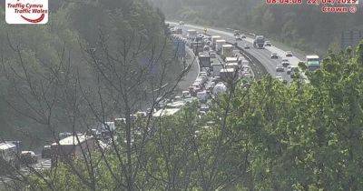 Live updates as M4 crash shuts lane in Cardiff