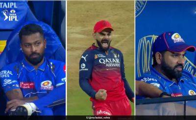 Virat Kohli - Rohit Sharma - Hardik Pandya - Royal Challengers Bengaluru - Watch: Virat Kohli's Wild Celebration As RCB Beat MI. Don't Miss Hardik, Rohit's Reaction - sports.ndtv.com