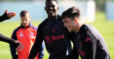 Man Utd - Kobbie Mainoo - Kobbie Mainoo trains with his Manchester United team-mates ahead of Lyon trip - breakingnews.ie