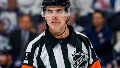 NHL official Chris Rooney returns after Round 2 high stick - ESPN