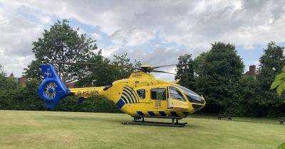LIVE updates as air ambulance lands in Stockport